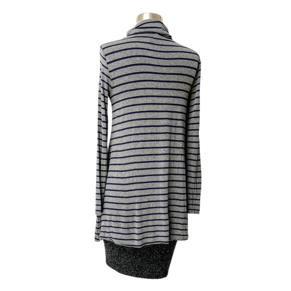 Anthropologie Bailey 44 Navy & Gray Striped Turtleneck Layered Dress - Picture 4 of 8